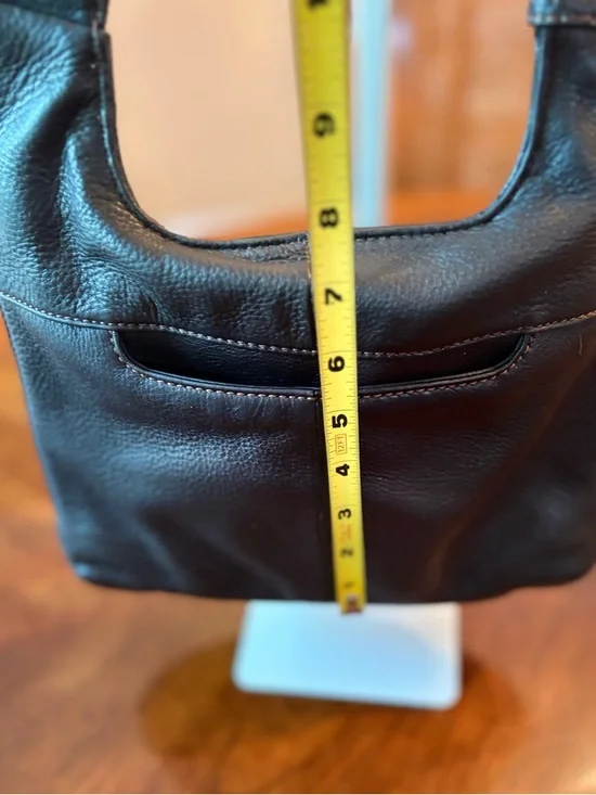 HOBO Black Integrated Leather Strap Crossbody Bag with Brass Accent - Picture 5 of 10